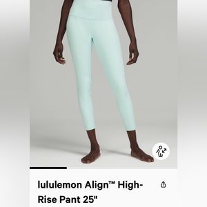 Lululemon Align High-Rise Pant 25 inch size 4 in Delicate Mint